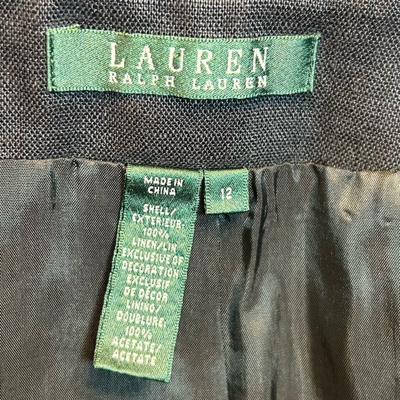 Lauren Ralph Lauren Linen Monte Carlo Crested Old Money Blazer  Size  12 - Picture 12 of 15